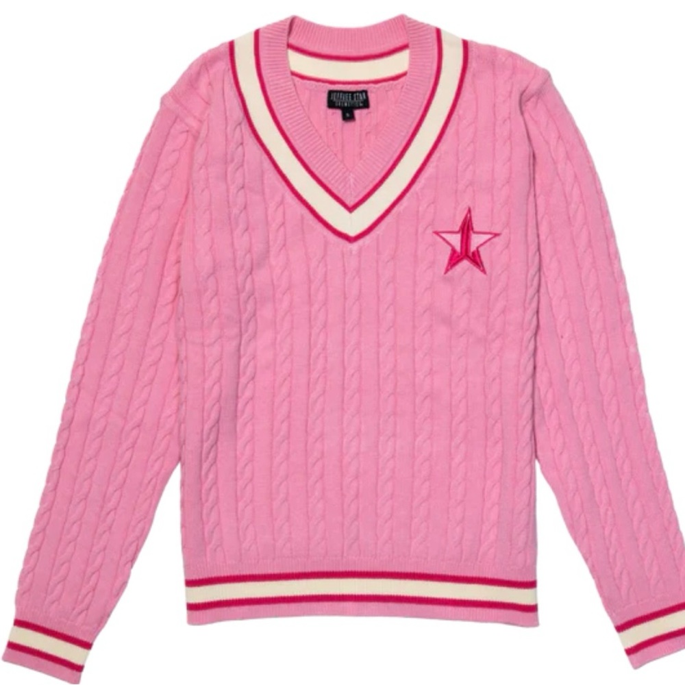 Jeffree Star Pink Varsity Knit Sweater 3X